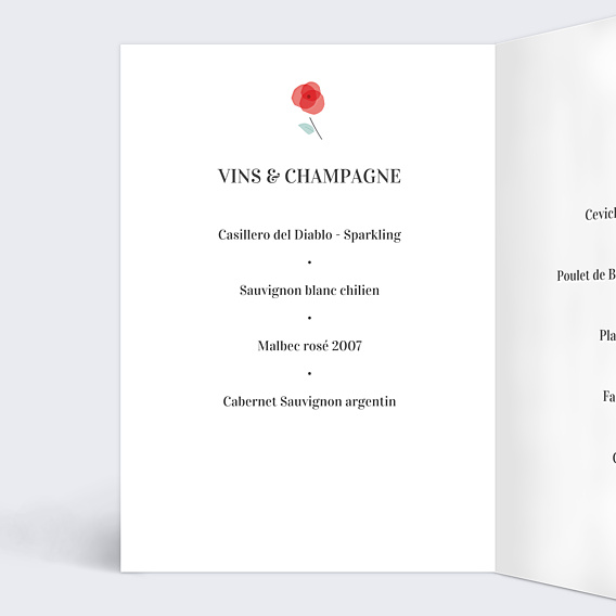 Menu Baptême Croix fleurie