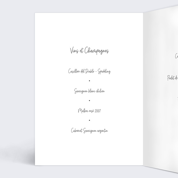 Menu de baptême Croix d'or Intérieur Gauche