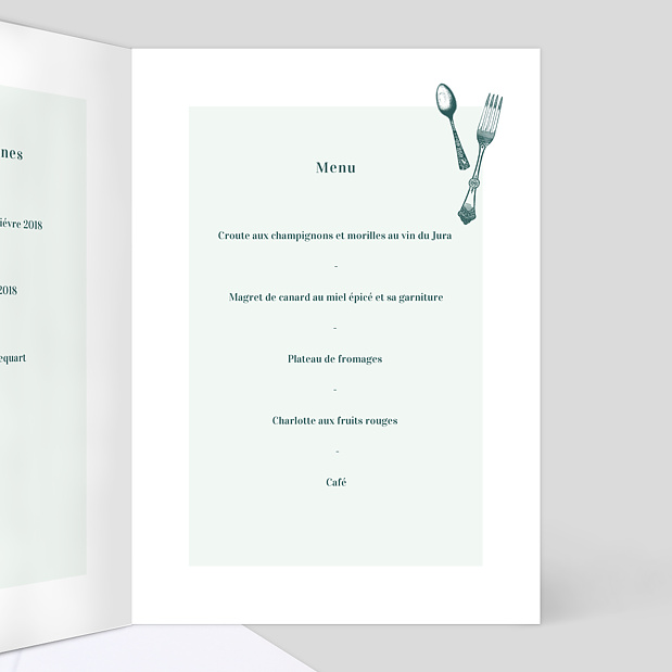 Menu de Baptême Badinage Intérieur Droit