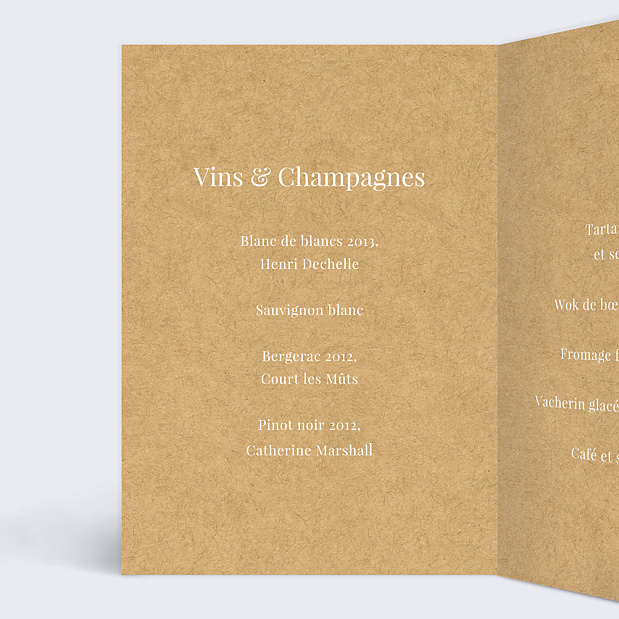 Menu de baptême Lauriers Intérieur Gauche