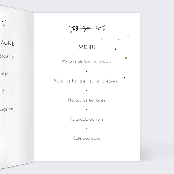 Menu baptême Princesse balançoire Intérieur Droit