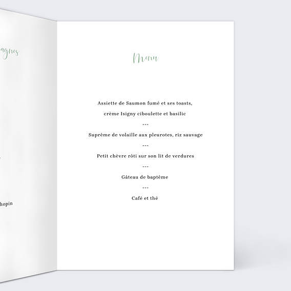 Menu Baptême Cinématic