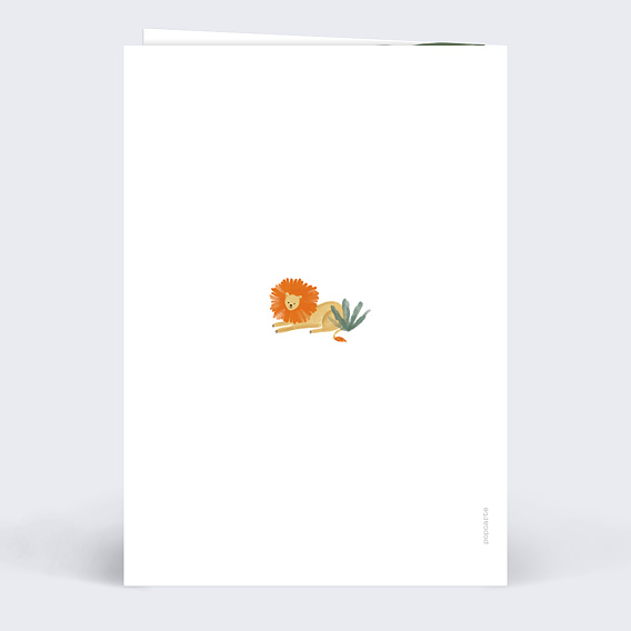 Menu baptême Amis de la jungle Verso