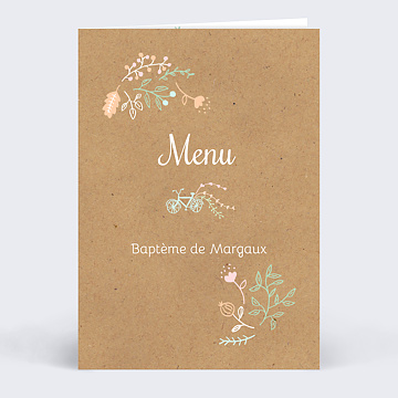 Menu Baptme Promenade champtre