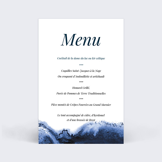 Menu mariage Abîme
