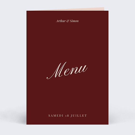 Menu Mariage Amour passionnel
