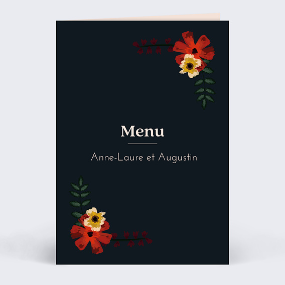 Menu Mariage Anémone