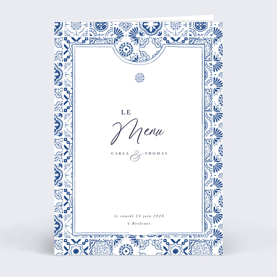 Menu Mariage Azulejos