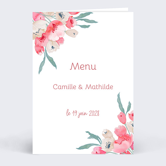 Menu de Mariage Bohème Chic