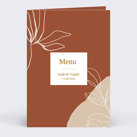 Menu mariage Boho