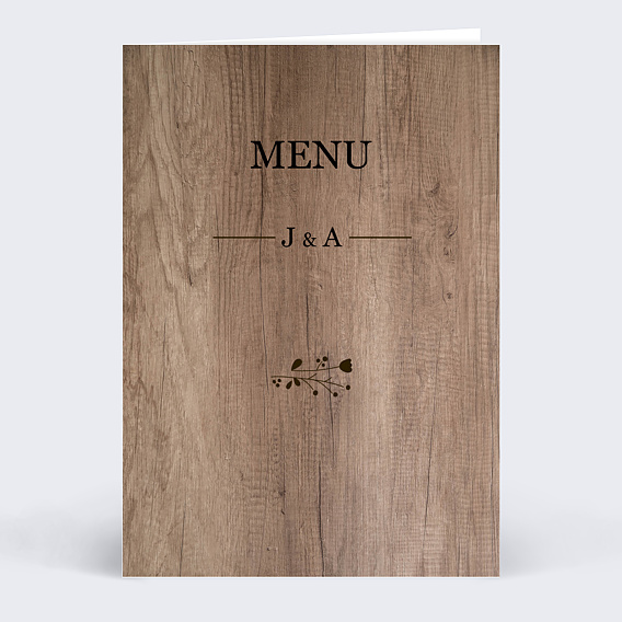 Menu Mariage Bois Popcarte