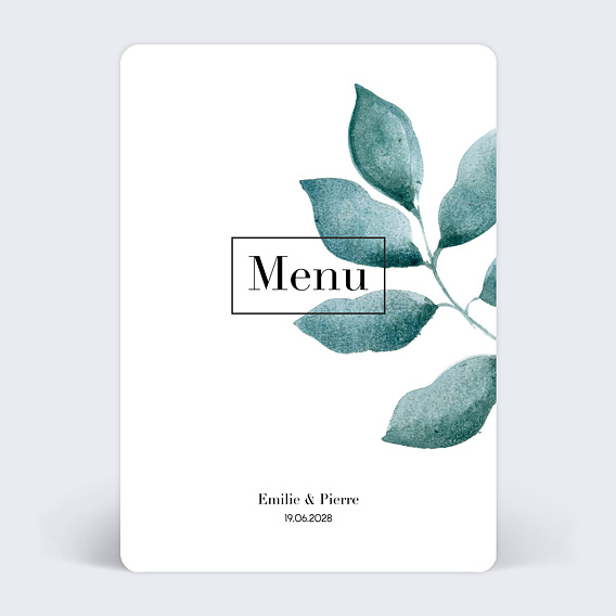 Menu mariage Botanique