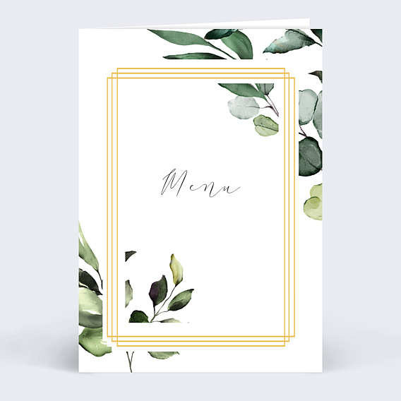 Menu mariage Cadre Eucalyptus