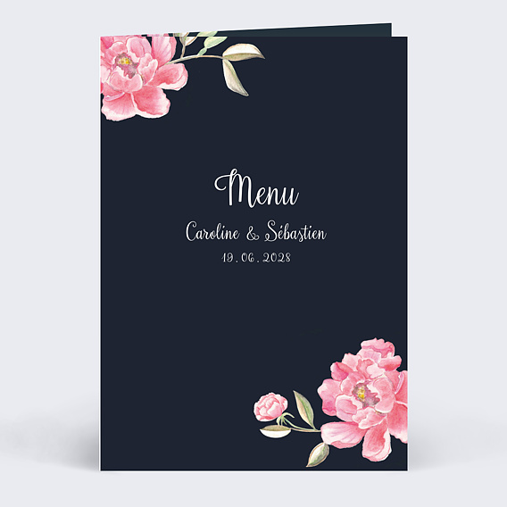 Menu Mariage Dark Peony