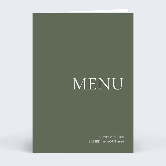 Menu mariage Deux prénoms