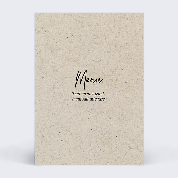 Menu mariage Esprit chiné