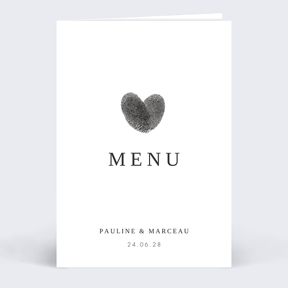 Menu mariage Fait main