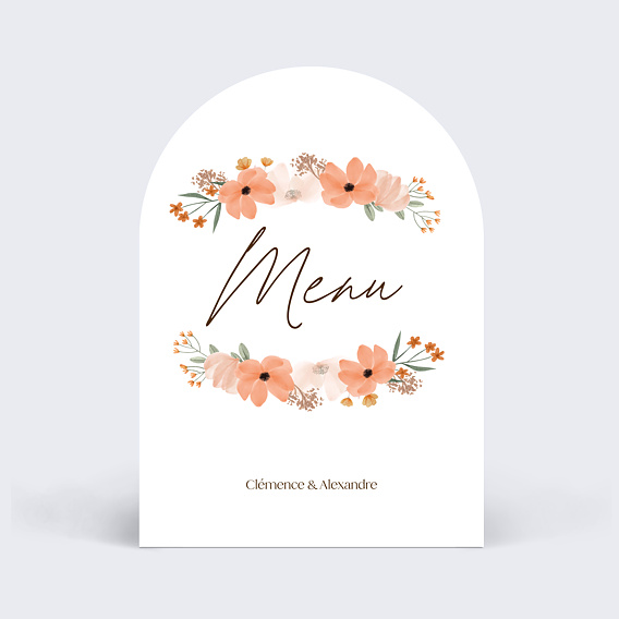 Menu mariage Flowers of fall
