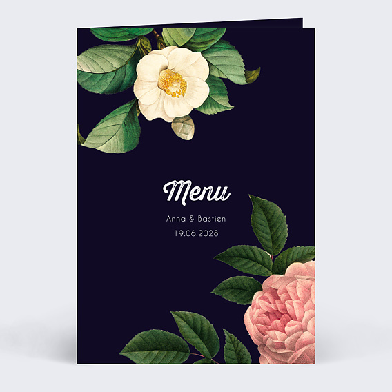 Menu mariage Flowers