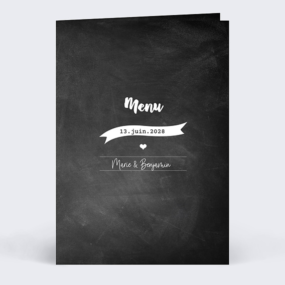 Menu mariage Jolie Craie