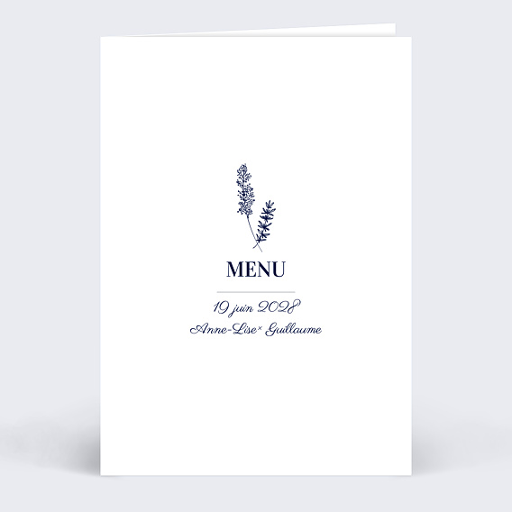 Menu Mariage Jolie Lavande