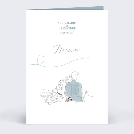 Menu Mariage Jolies Illustrations