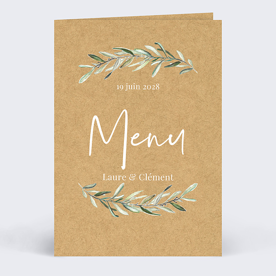 Menu de Mariage Lauriers