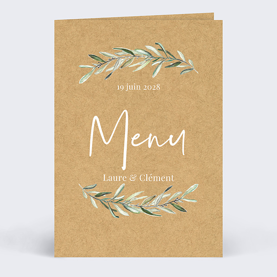 Menu Mariage Lauriers