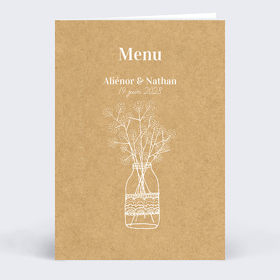 Menu Mariage Menu Fleurs des Champs