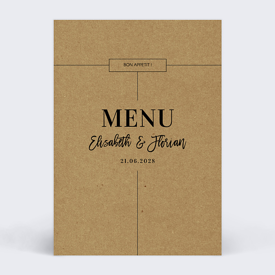 Menu Mariage Modernkraft