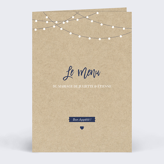 Menu mariage Notre Histoire