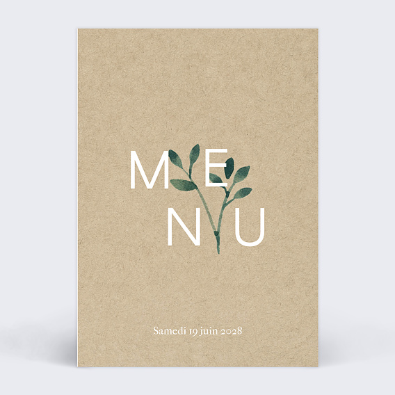 Menu mariage Ombrage