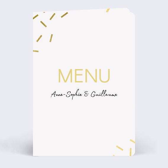 Menu Mariage Paillettes chic