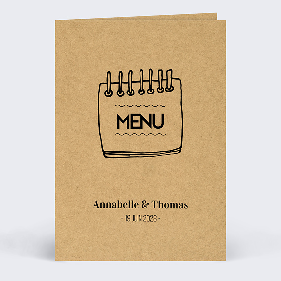 Menu mariage Petit Carnet