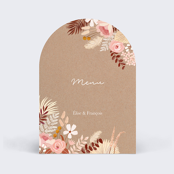 Menu mariage Printemps Bohème
