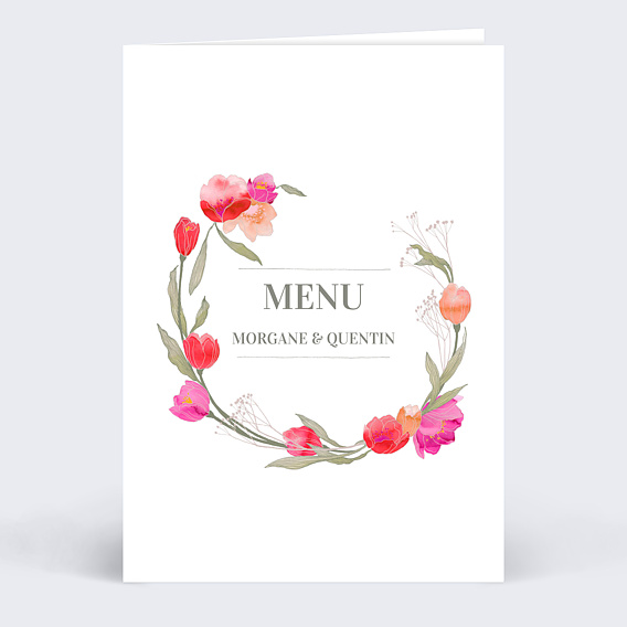 Menu Mariage Ronde de Fleurs