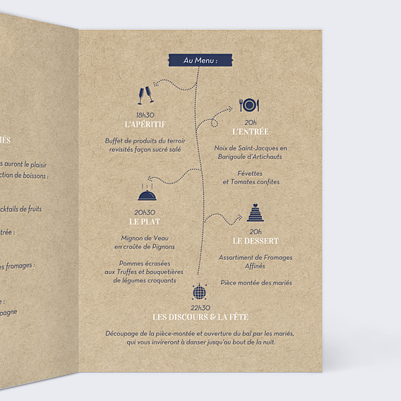 Menu Mariage Notre Histoire