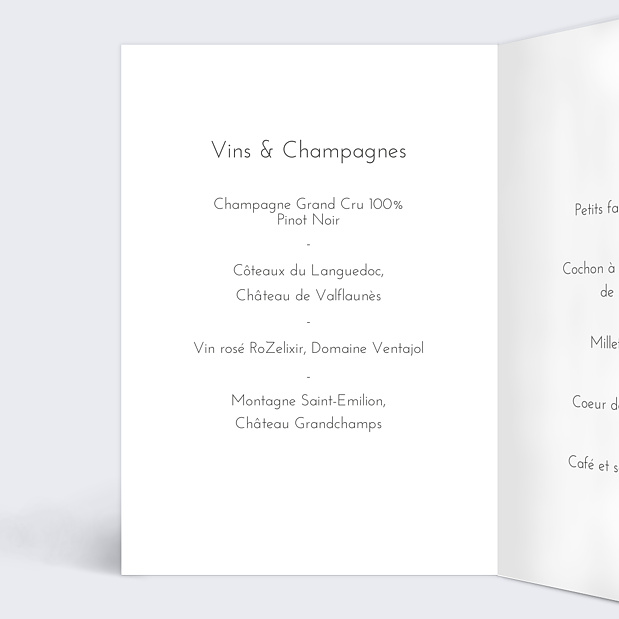 Menu de Mariage Puzzle Intérieur Gauche