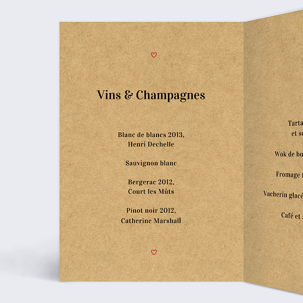 Menu de Mariage Timeline Intérieur Gauche