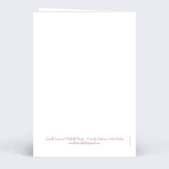 Menu mariage Bohème Chic Verso