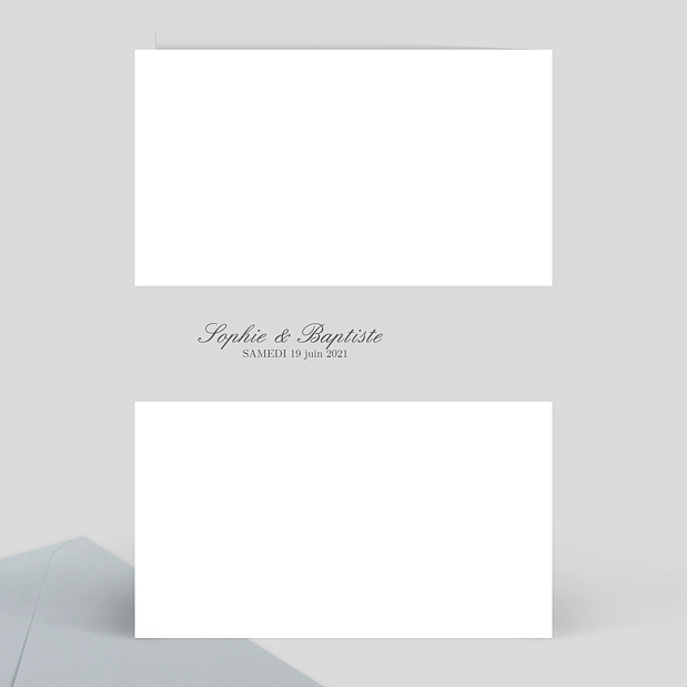 Menu de Mariage Bandeau Gris Verso