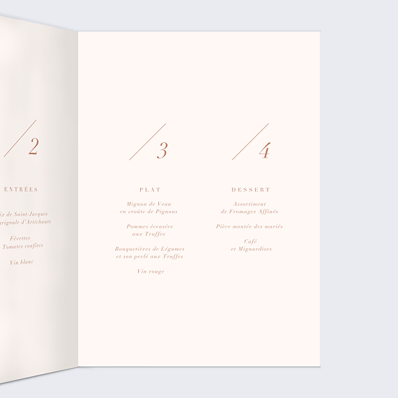 Menu mariage Botanica Intérieur Droit