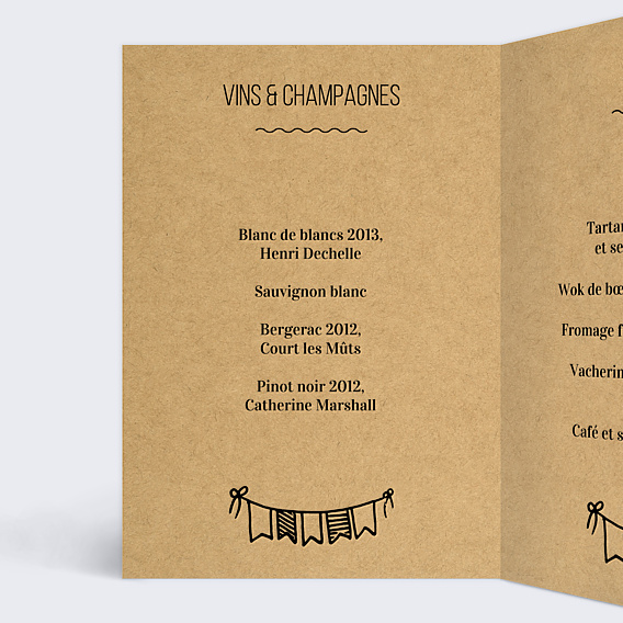 Menu Mariage Petit Carnet