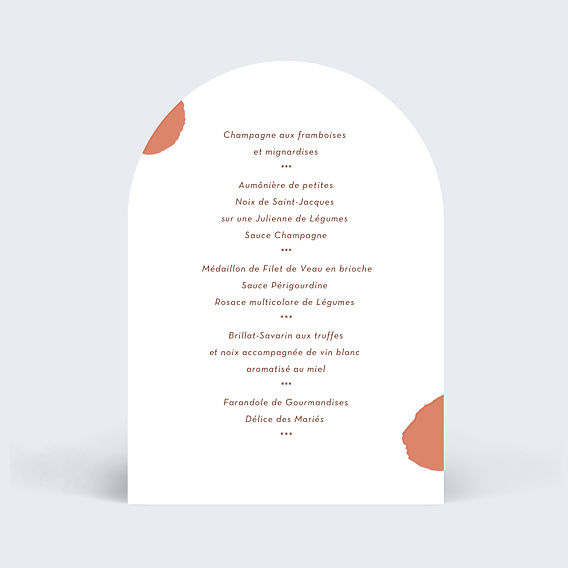 Menu Mariage Aurora
