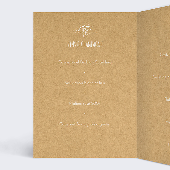 Menu mariage Fleurs de Printemps Intérieur Gauche