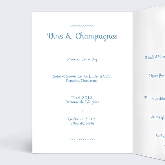 Menu Mariage Instant Élégant