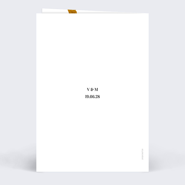 Menu de Mariage Alliance Verso