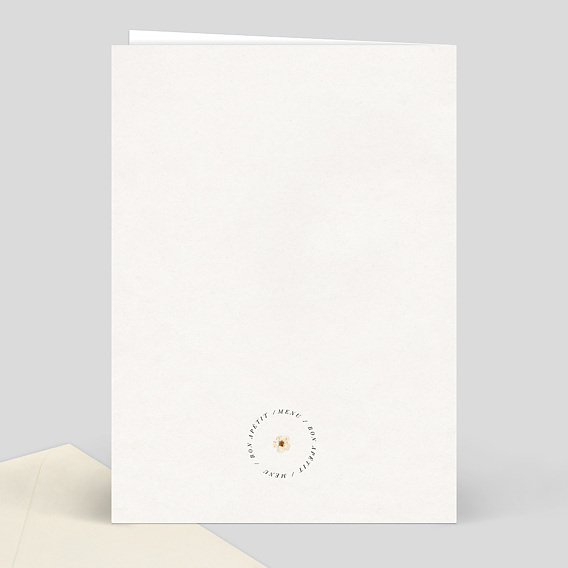 Menu mariage Fleurs Pressées Verso