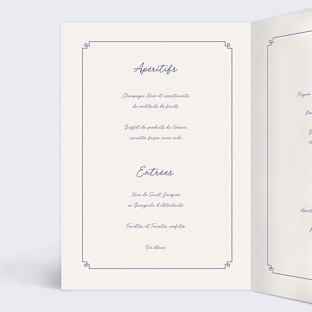 Menu de Mariage Hirondelle d'Amour Intérieur Gauche