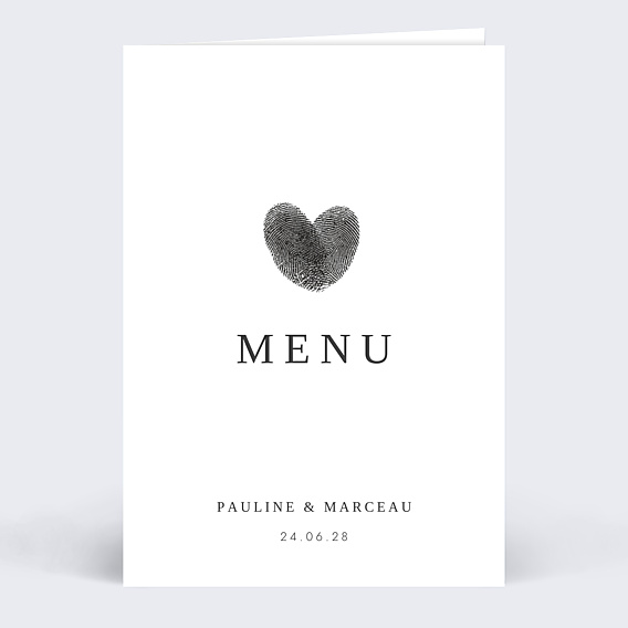 Menu mariage Fait main